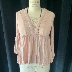 Rose Gold Cross Flowy Blouse